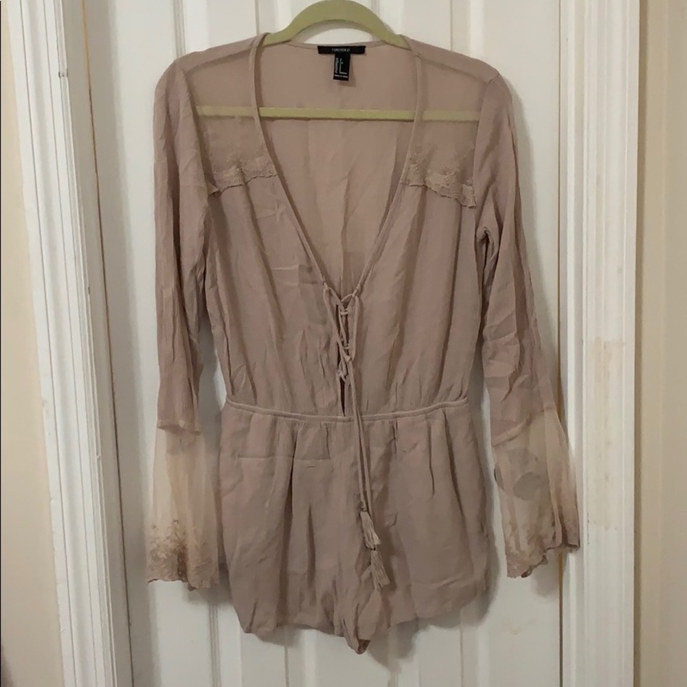 Forever 21 Romper with Lace Detail & Tie-Front